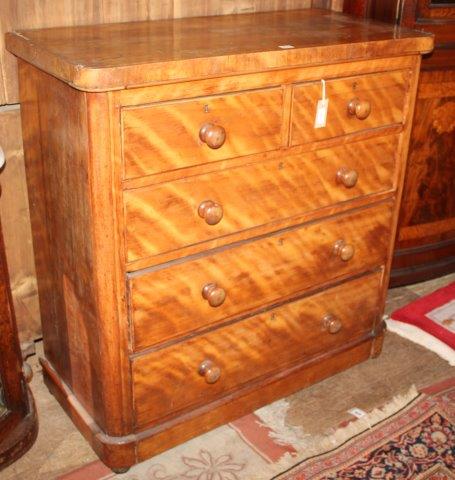 Victorian satin birch chest of drawers